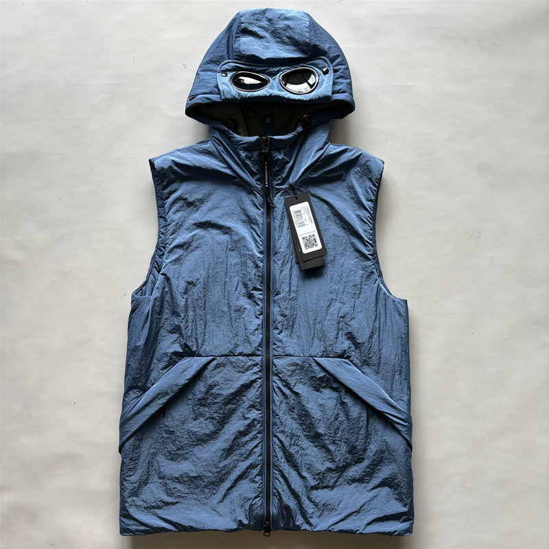 Men CPP Sleeveless Thickened Cotton Hooded Vest Double Lens Goggles Zipper Cardigan Vest Coat