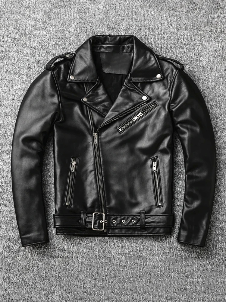 Mauroicardi Spring Autumn Cool Short Black Pu Leather Moto Biker Jacket Men Zipper Clothes 2026 260917