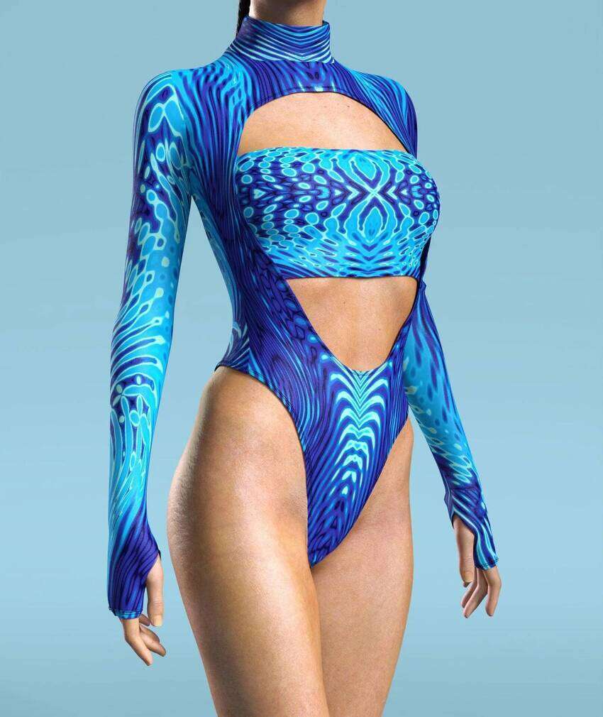 outdoor Luxury Women's Swimwear 2026 Spring And Summer New Simple Printed Women's Short Sleeved One Piece Swimsuit 003