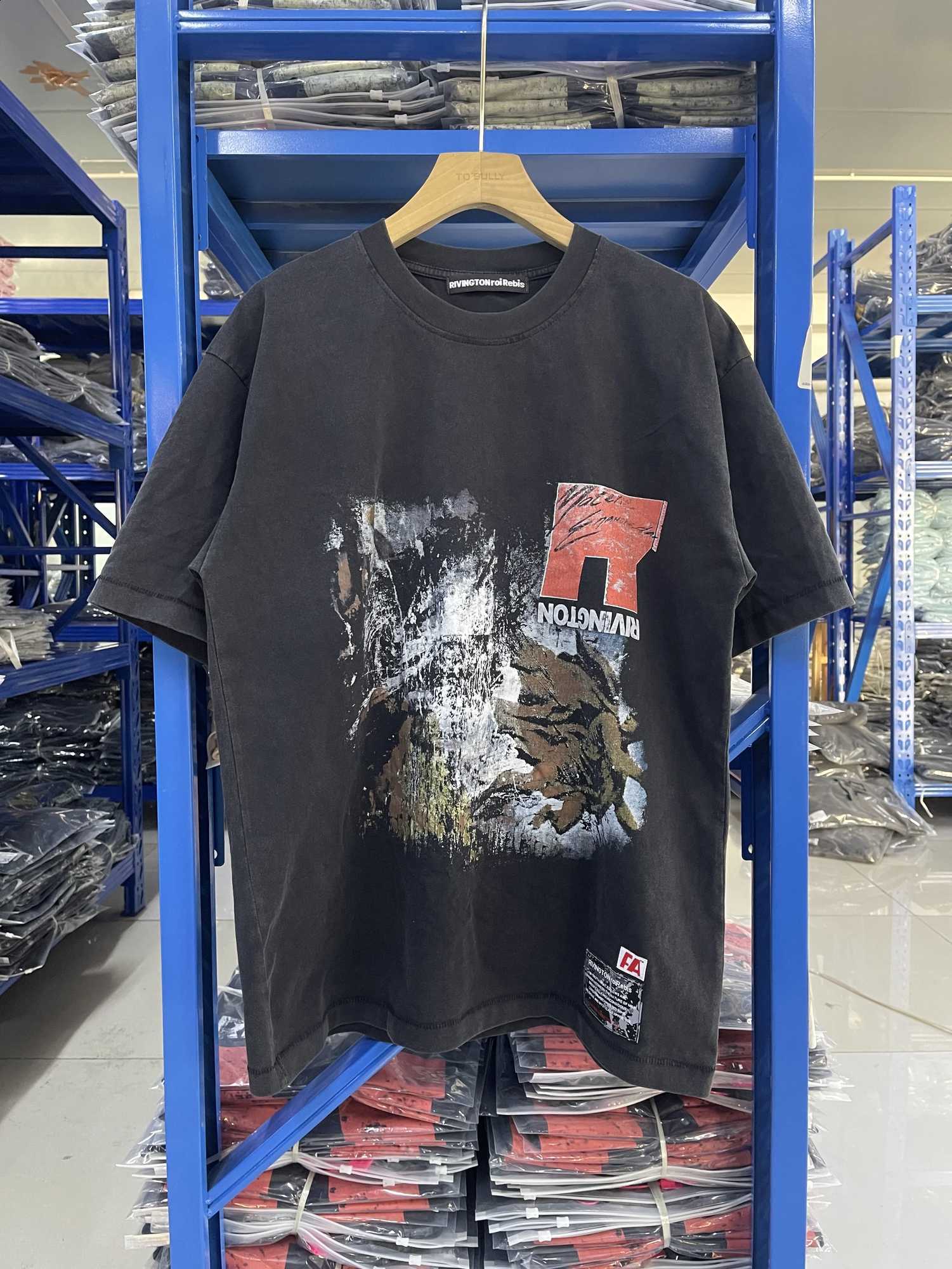 RRR123 Retro Vintage High Quality Printed Pattern Hip Hop Trendy Street Casual Loose Cotton T-shirt Washed Oversized Men Tops X260916