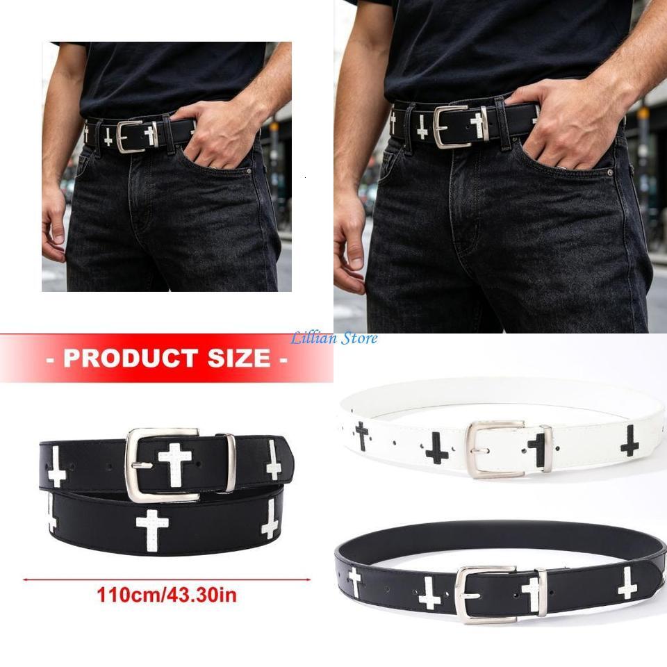 Q1FA Faux Leather Belt with Pin Closure for Daily Casual Looks W260917