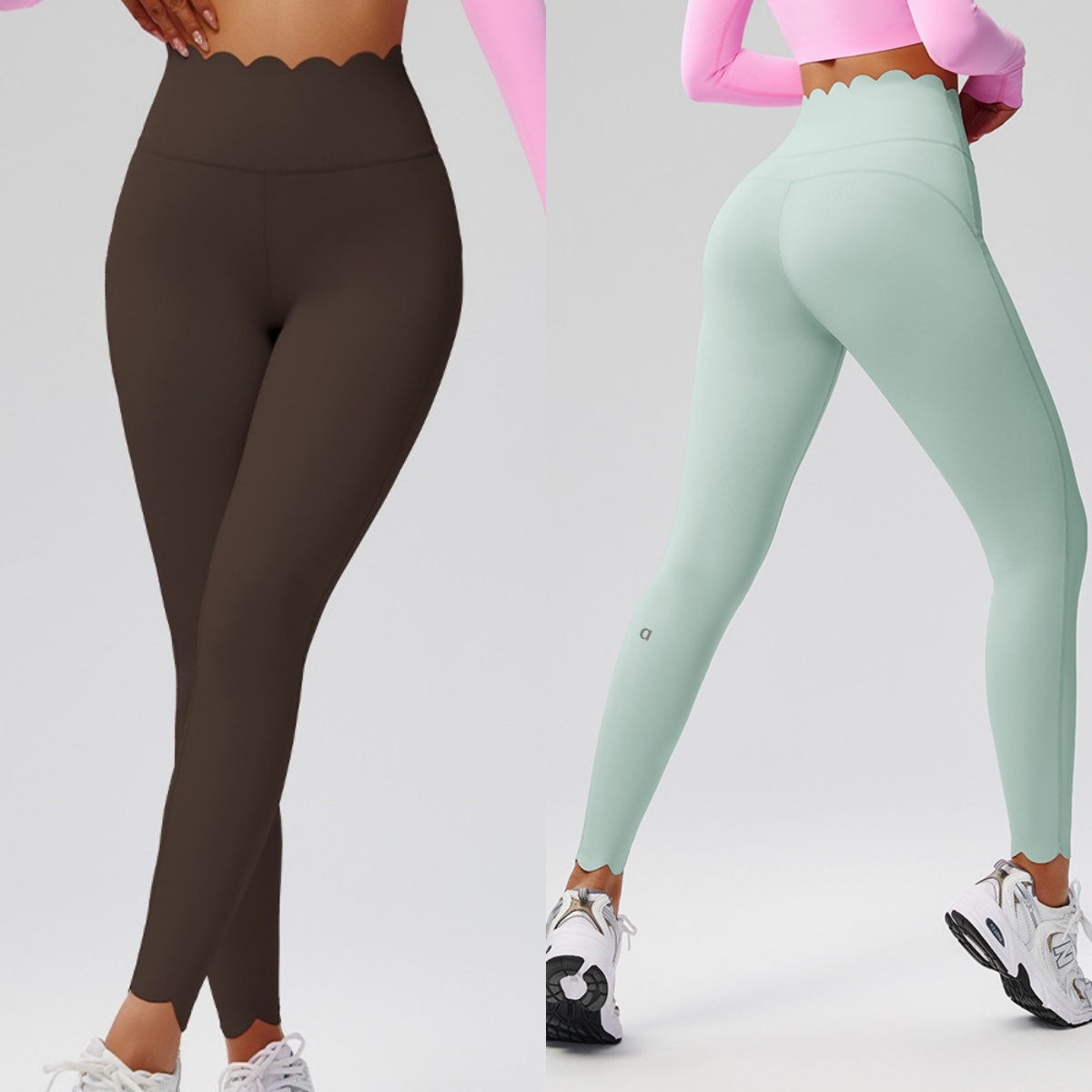 2802A High Elastic Wavy Waist Yoga Pants Comfortable Tight Pants 9 Inch Sportswear Pants Gym Clothing women Women Pants for Fitness