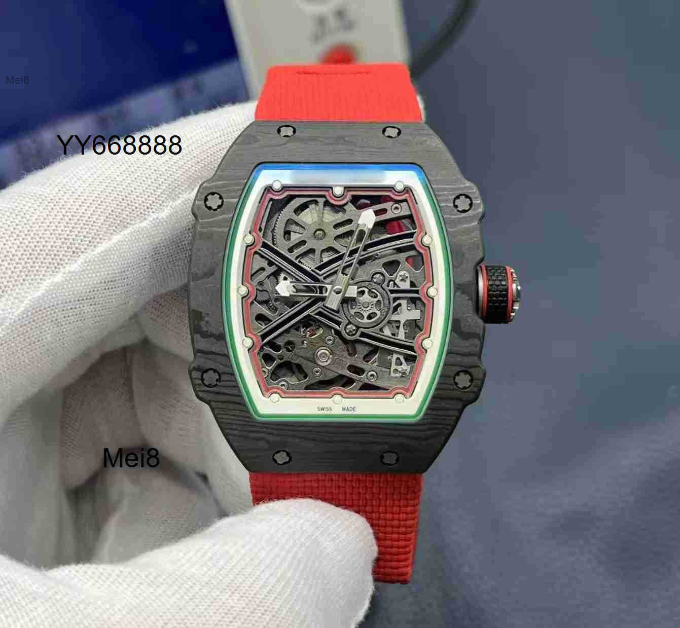 Mens watches high quality Luxury watch Automatic Mechanical watch Rmm6702 Tourbillon Movement 38X47X78mm sapphire crystal mirror ceramic case design