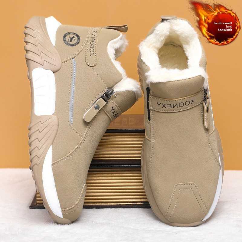 Winter Men Shoes fa1 Outdoor Casual Platform Boots Side Zipper High Top Cotton Shoes Thick Plush Warm Men's Snow Boots Botas D260917