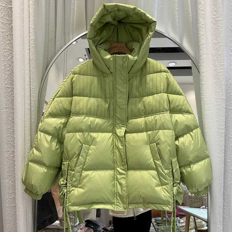 2026 Winter New Women's Down Jacket Hooded Parkas Down Coat Solid Color Short Jacket Ladies Casual Warm Outwear H260917