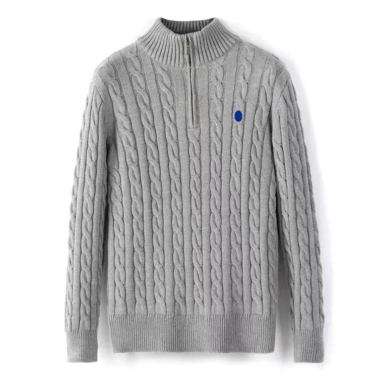 Mens Designer RalfLoren Sweater Women Polo Quarter Zip Mens Designer Jumpers for Men Polo Sweater Knitted Sweater Pullover Lg Sleeve Cott Cardigan W