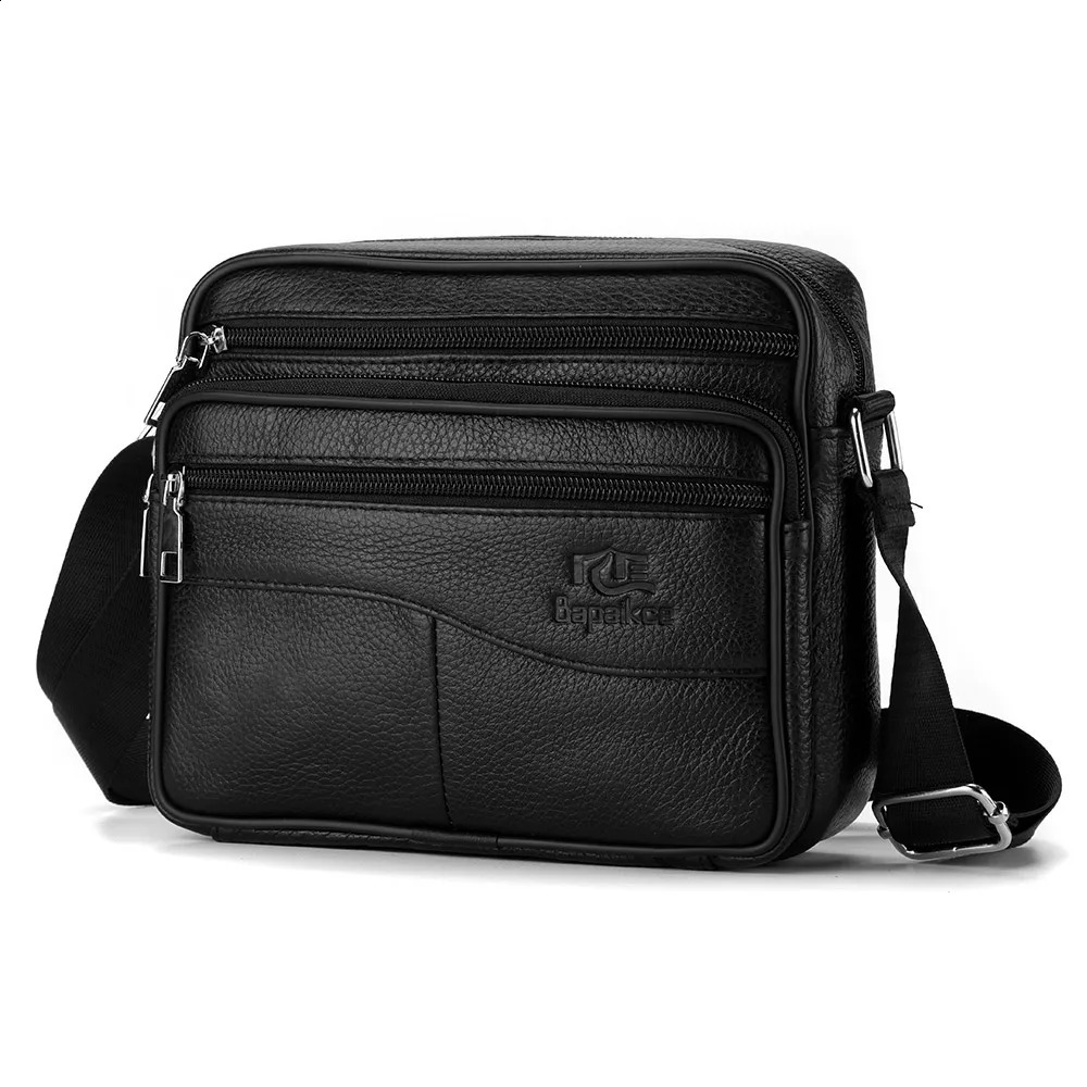 Men's Leisure Large Capacity Multi Layer Genuine leather Shoulder Bag High Quality Business Broadband Crossbody For Men 260917