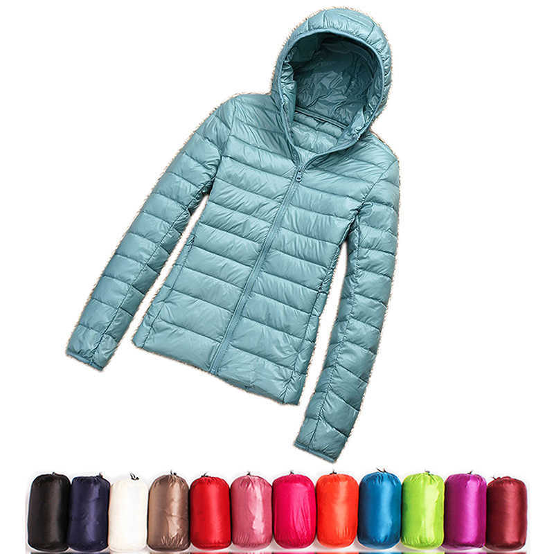 New Casual 90% Ultra 2024 Light White Duck Down Jacket Women Autumn Winter Warm Coat Lady Plus Size Jackets Female Hooded Parka H260917