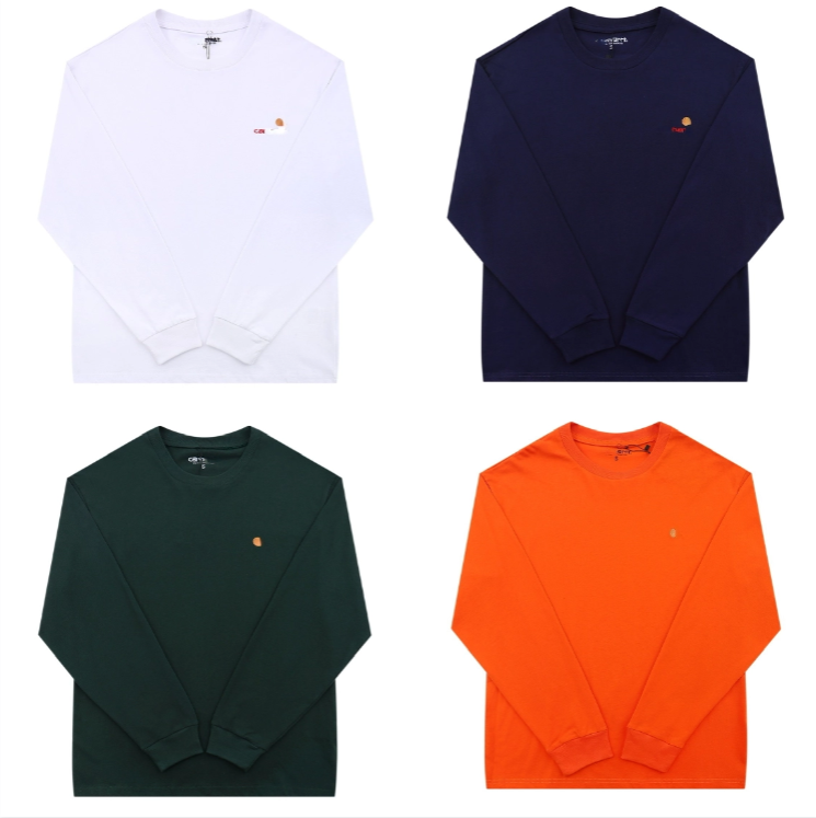 Men s Designer Embroidered Long Sleeve T Shirt Hip Hop High Street Small Logo Crew Neck Loose Casual Tops For Daily Street Outfit
