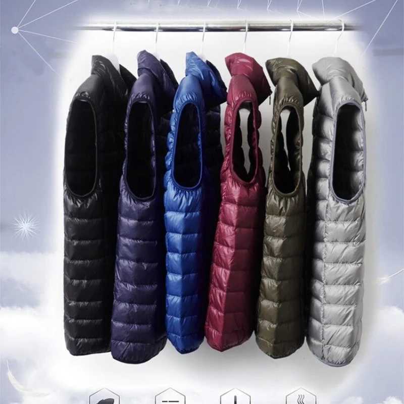 2025 Spring and Autumn New Royal Blue Lightweight Down Vest for Men Navy Blue/Army Green 50 Standard White Duck Down Waistcoat Q260917
