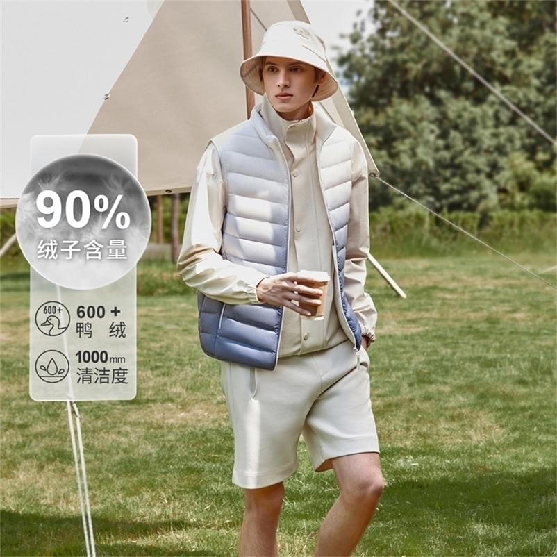 BOSIDENG Fashion Male Casual Pockets Vests Waistcoat Windproof Warm Down Clothes Vest Men Sleeveless Jackets Stand Collar 260916