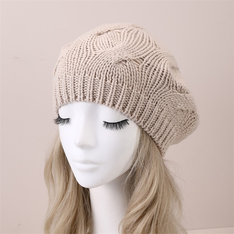 Solid Color Thick Textured Knitted BeretStyle Skull Cap Warm Relaxed Fit Headwear for Autumn Winter Daily Outdoor Street Wear 260915