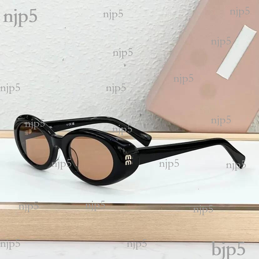 Luxury Designer Cat Eye Sunglasses Women Black Oval Frame Gold Logo UV400 Sun Glasses for Ladies