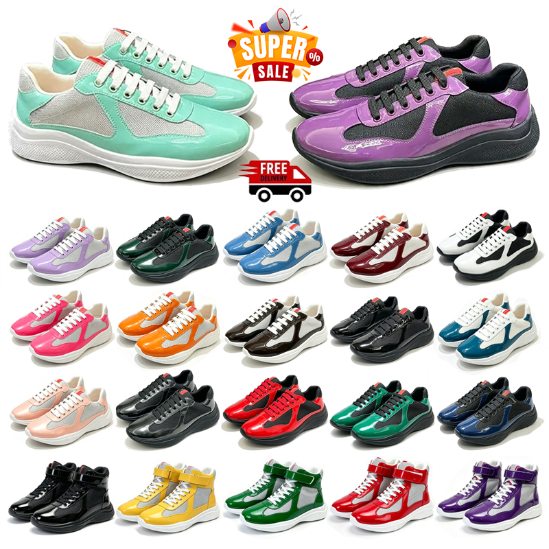 Designer Cup Shoes Men's Sports Shoes Casual Luxury Sports Shoes Women's Sports Lacquer Leather Red White Grey Aviation Gold Black Royal B