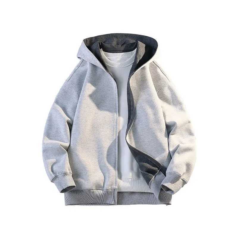 Spring Autumn Man Coat Fashion Contrast Color Hooded Male Sweatshirt Jacket American Long Slve Loose Casual Men Outerwear S260917FW9S