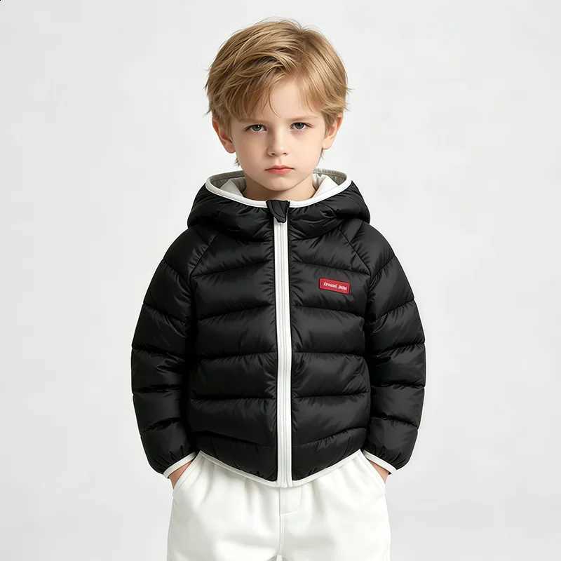 Winter Children Autumn Down Jacket Baby Boys Girls Color Blocking Warm Hooded Outerwear Cute Toddler Clothes J260917