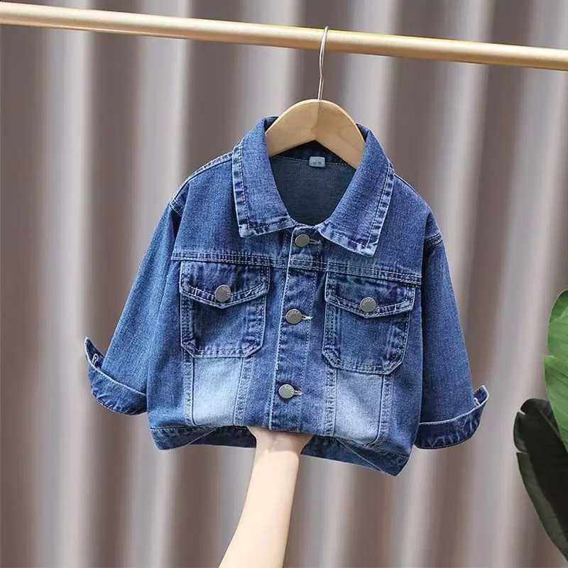 Boy And Kids Girl Denim Jacket 2024 New Childrens Spring Clothing Handsome And Trendy Little Boy Trendy Baby Top Jacket 2-12YT260916