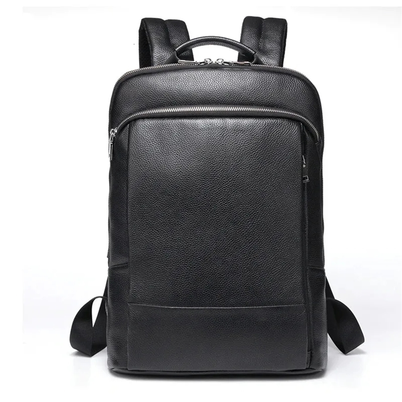Genuine Leather Backpack Men 100% Natural cowhide Business Travel Bag Slim Laptop USB Charging Anti-Theft Backpack School 260916