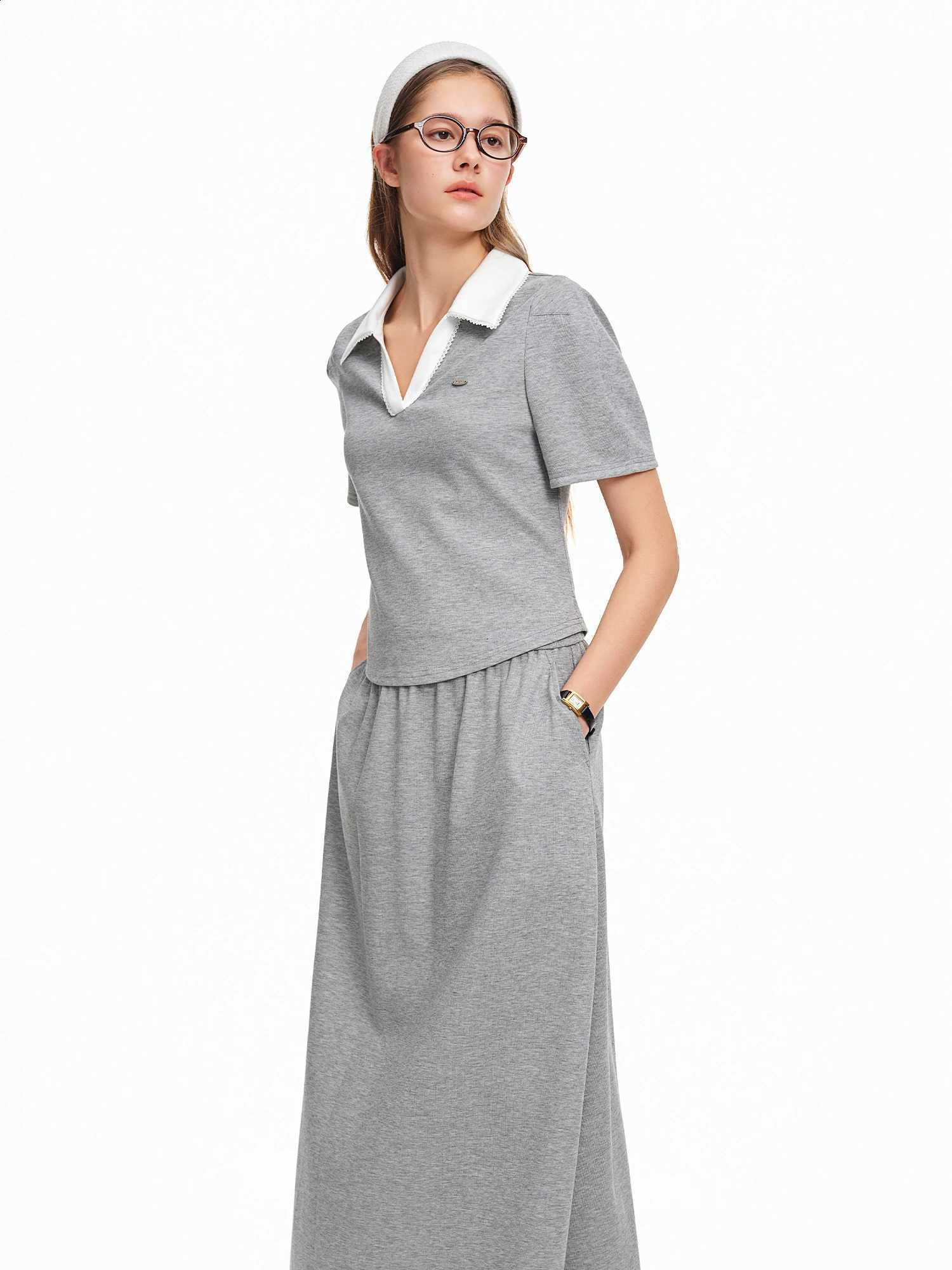 and Short-sleeved Top DUSHU Simple Skirt Two-piece Sets Women Casual Stylish New Arrival for Summer 2026 Cozy DailyW260915