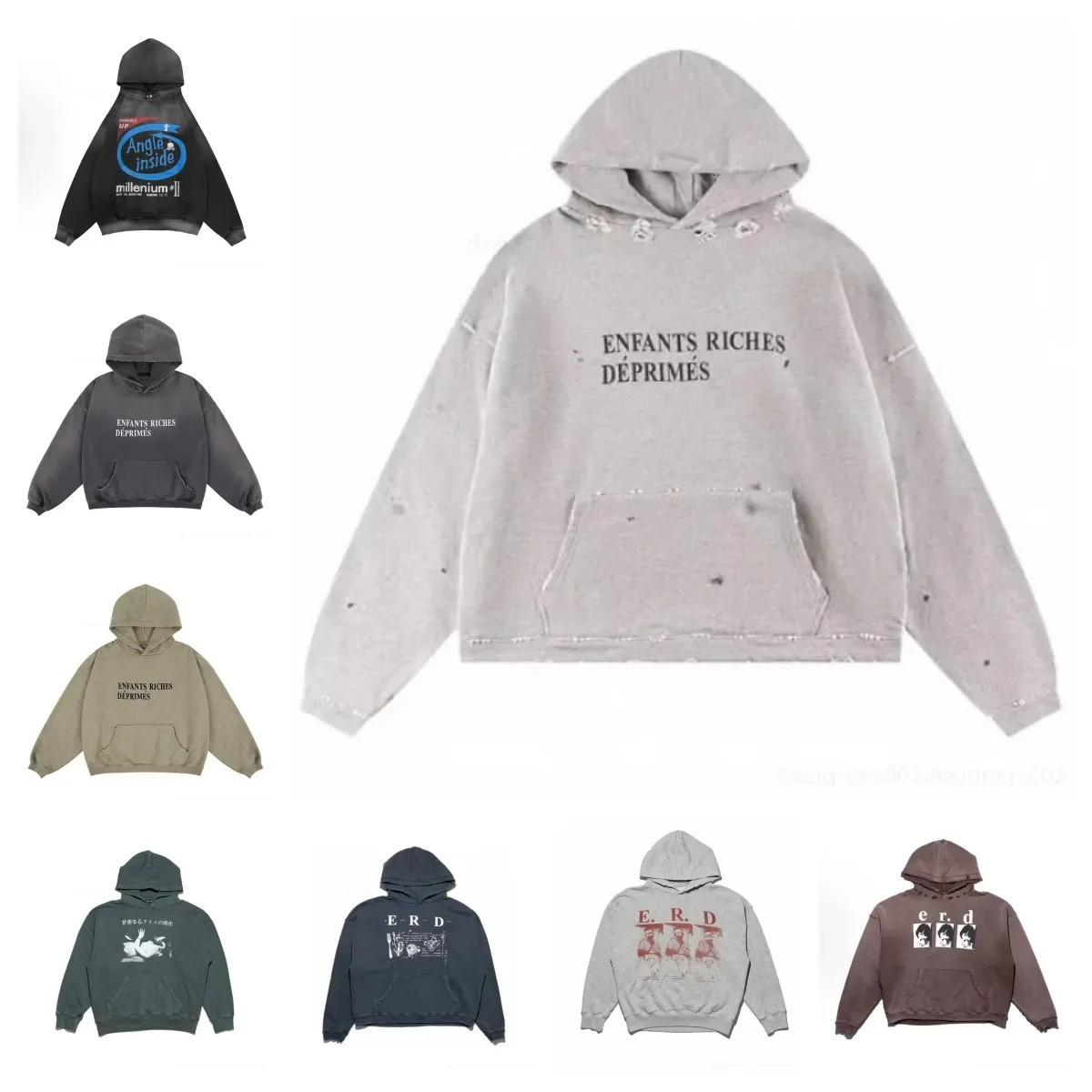 26 erd hoodie enfants riches depremes t shir erd designer hoodie cotton sweatshirt printing graphic t shirt vin b1tage Hip Hop fashion Retro washed