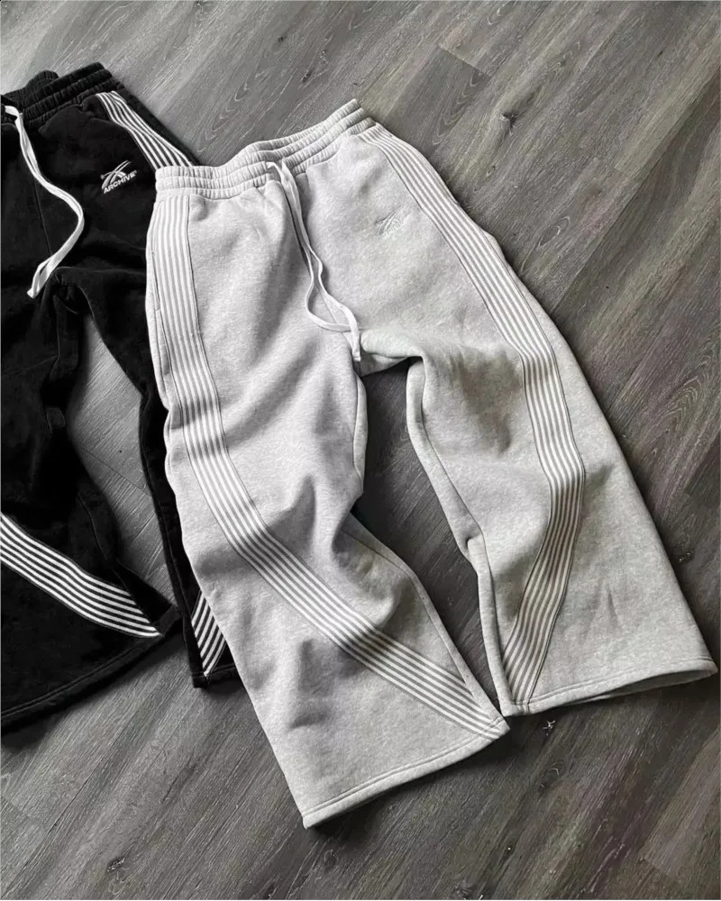 Y2k Embroidered Black Gray Casual Pants Camo Functional Tactical Functional Men Women Premium Jogging Baggy Drawstring Sweatpant 260917