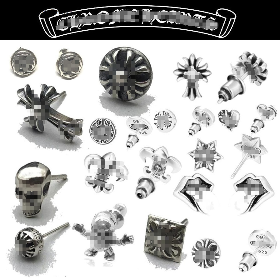 Woman Chromes Cross Stud Designer Hoops Earing S925 Silver Classic Design Earrings Luxury Vintage Hip hop Plated 14k Gold Earring Valentines Day For