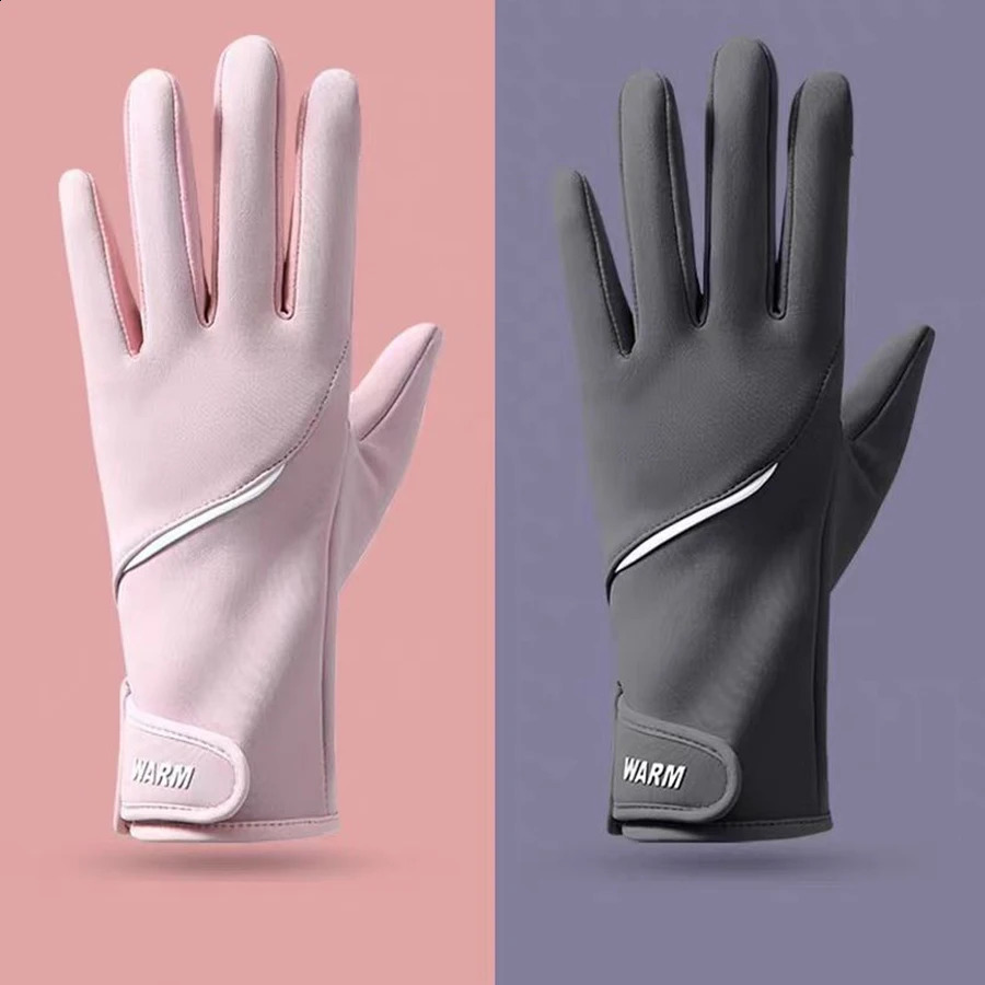 Winter Women's Thermal Gloves Touchscreen Compatible Fleece Lined Full Finger Waterproof Hand Warmer Mitten for Bike Cycling260915