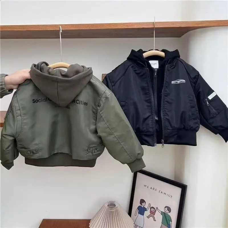 Spring and Boys' Autumn Coat 2026 New Style Korean Hooded Baseball Jacket Baby Fake Two Spring Children's TopsT260916