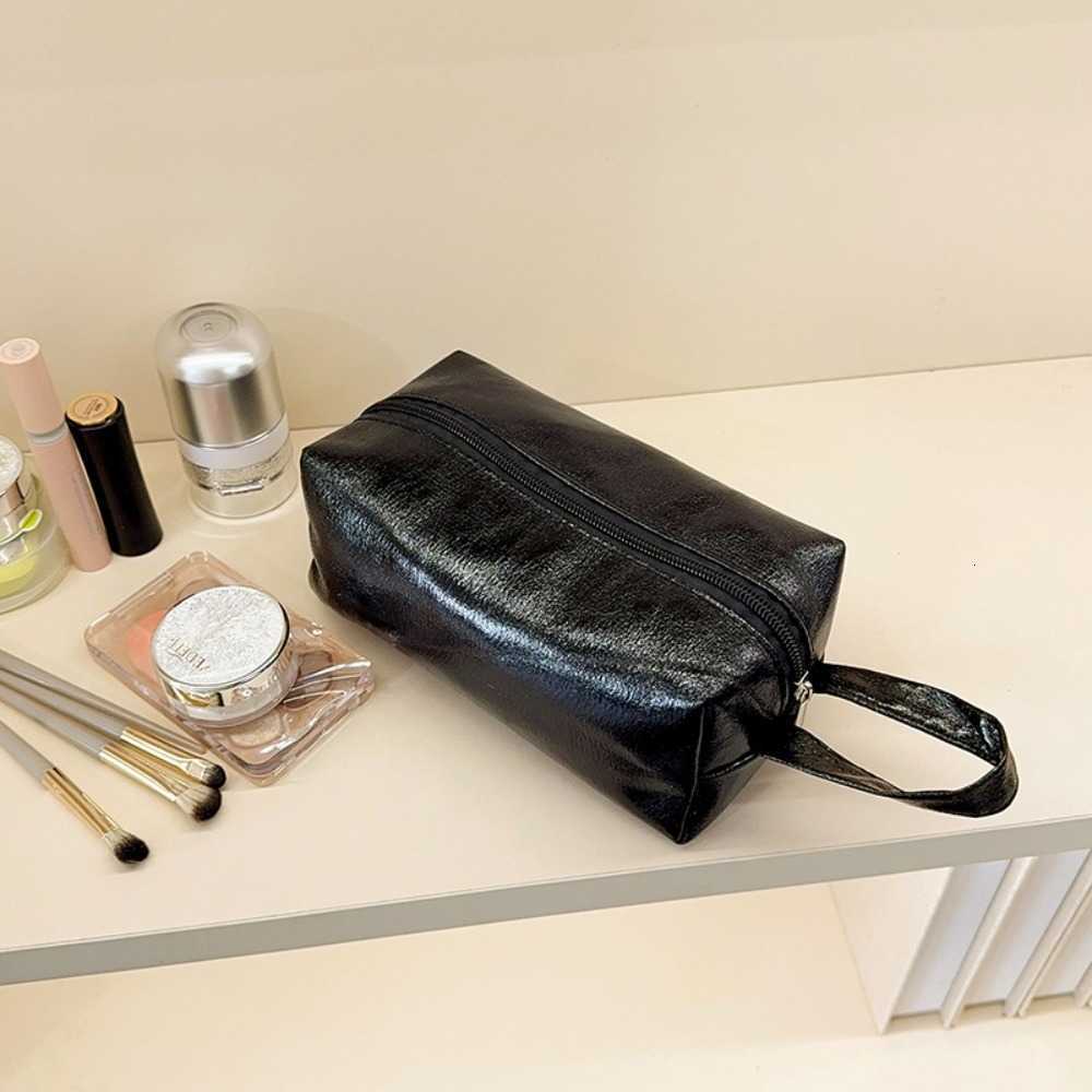 Makeup New Shiny Bag Handheld Multi-Purpose Cosmetic Bag Large Capacity Solid Color Pencil Case TravelT260917