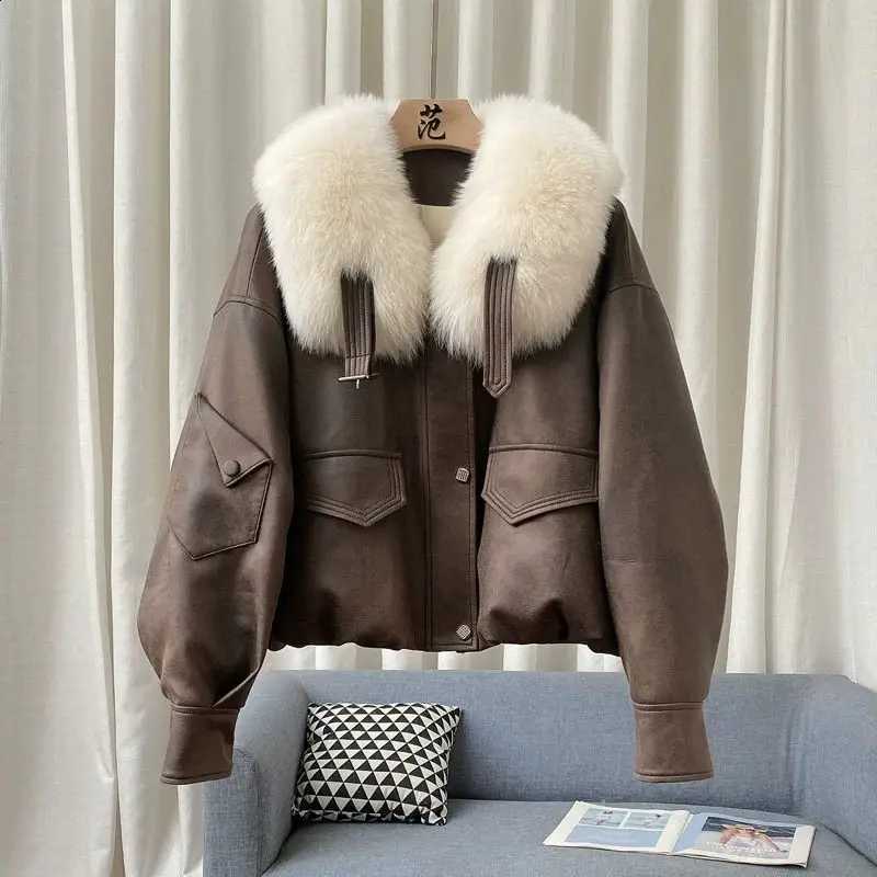 Detachable Imitation Fur Winter Coat Women's Big Fur New Navy Collar Bat Sleeve Down JaCKet Coats H260917