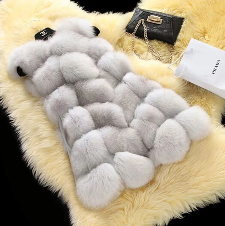 Women Vests Thick Faux Fur Tops Sleeveless Cardigan Round Neck Regular Vest Coats Solid Spliced Casual Lady Winter 260916