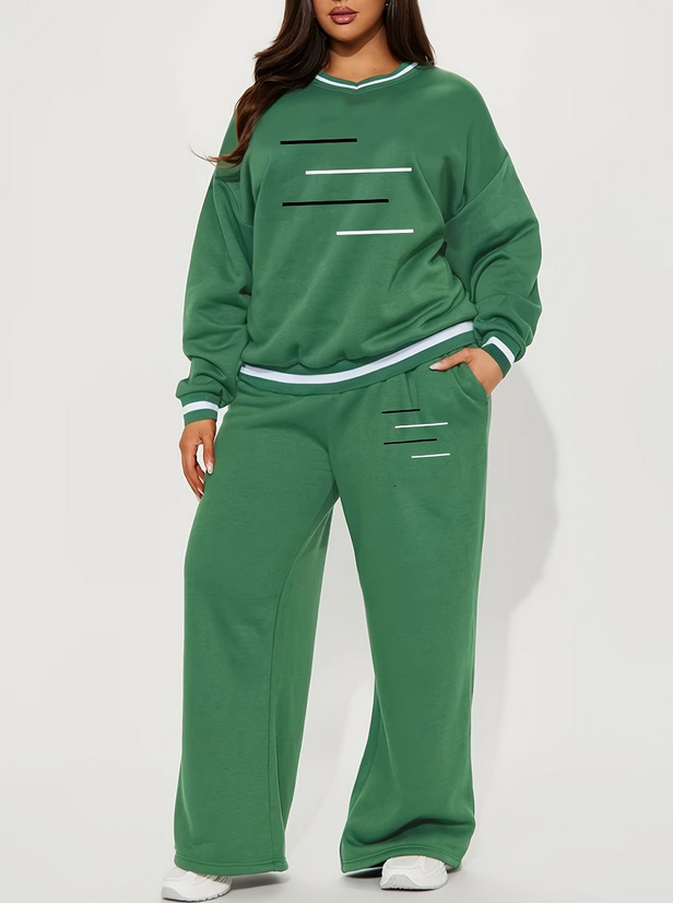 Designer European and American autumn/winter new fashion casual and stylish color-block green suit 3028 with print