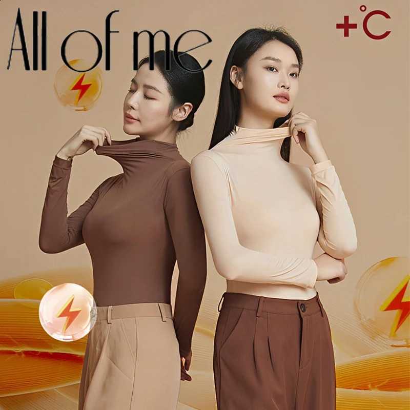 1Set Women High Neck Thermal Underwear Set Ultra Thin Seamless Skinbeauty Clothes High Stretch Warm Base Layer Long For Ladies H260916