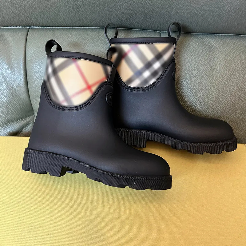 New Designer Classic stripe bow Lace up Martin boot Womens fashion black heel rain boots outdoor slingback knee high booties canvas Suede leather lu