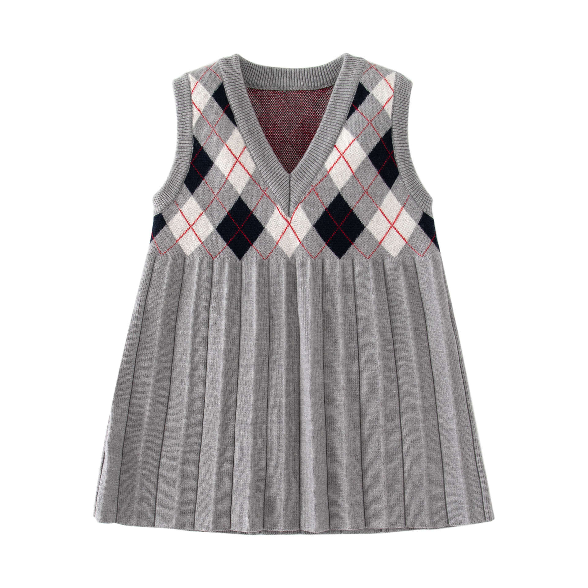 New Children's Designer Clothes Luxury Little Girl Sleevless Polo Dress Girls Casual Knitted Vest Dress Girls Formal Gowns Baby Kids Knitted Dr