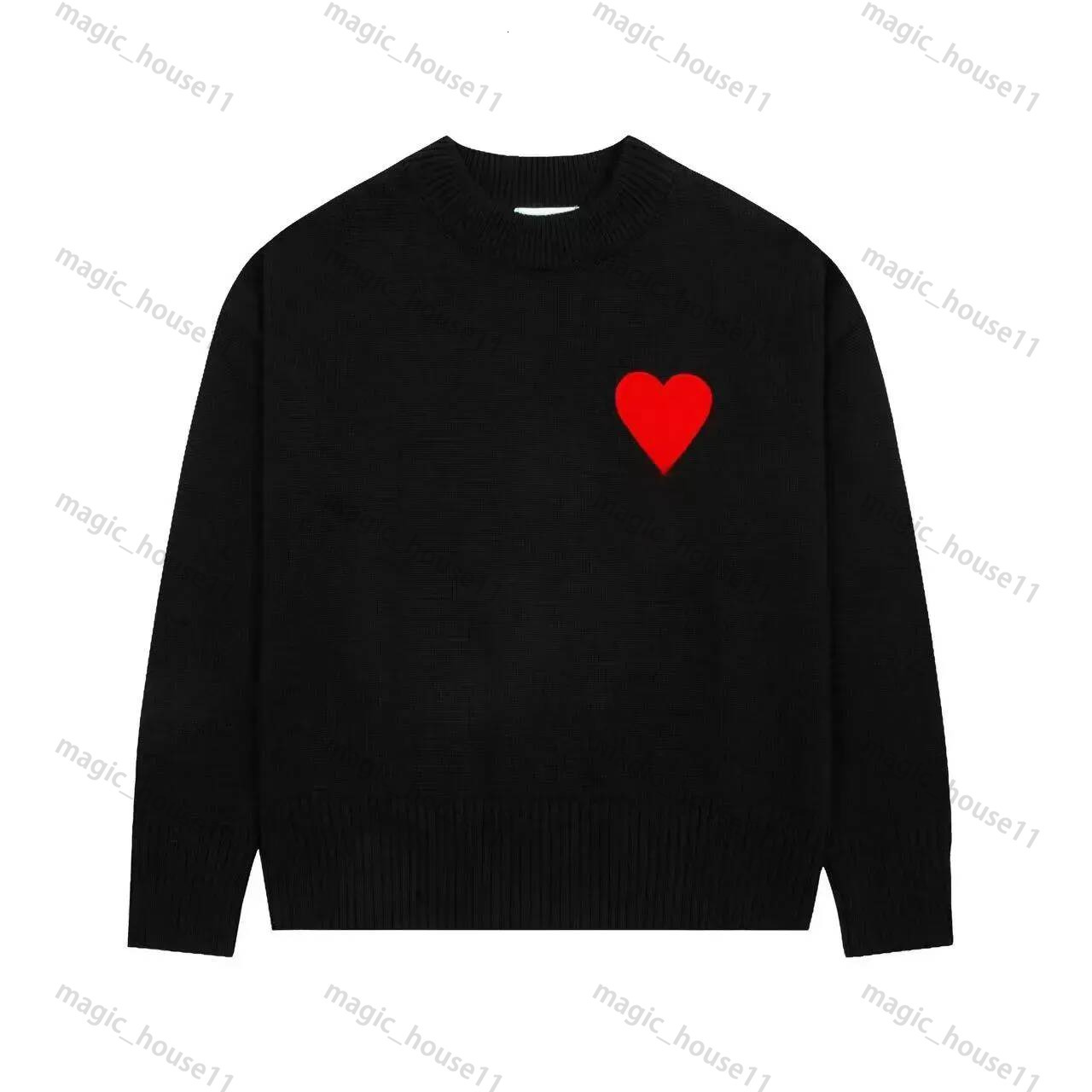 designer sweater lady Men's heart shaped embroidered round neck knitted cardigan loose and comfortable versatile long sleeved sweater men S XL