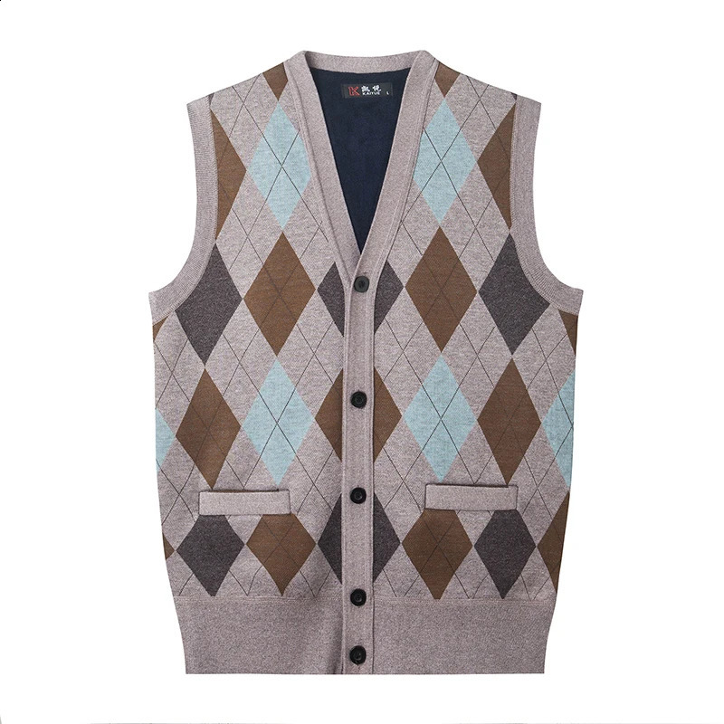 Mens Business Casual Knit Vest Winter V Neck Suit Single Breasted Cardigan 260917