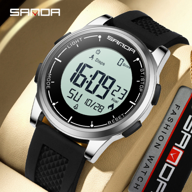 SANDA Fashion Outdoors Sport Watches Calorimeter Step Watch Waterproof Luminous Smart Electronic Multifunctional Mens 260915