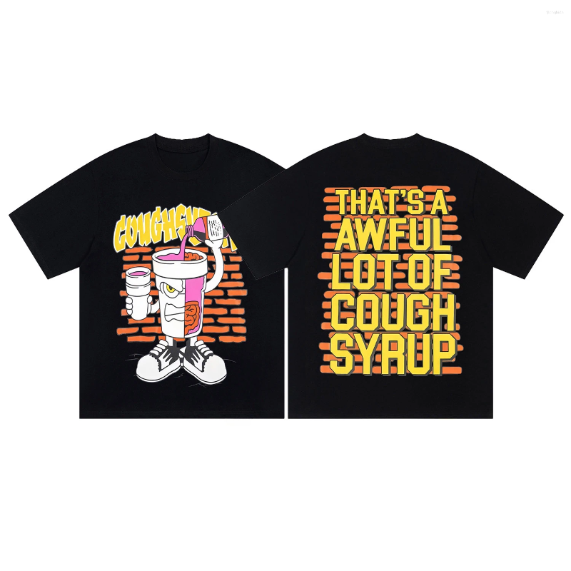 Men's T Shirts Top Summer That A Lot Of Awful Cough Syrup American-style High Street Short-sleeved T-shirt For Both Men And Women Cotton