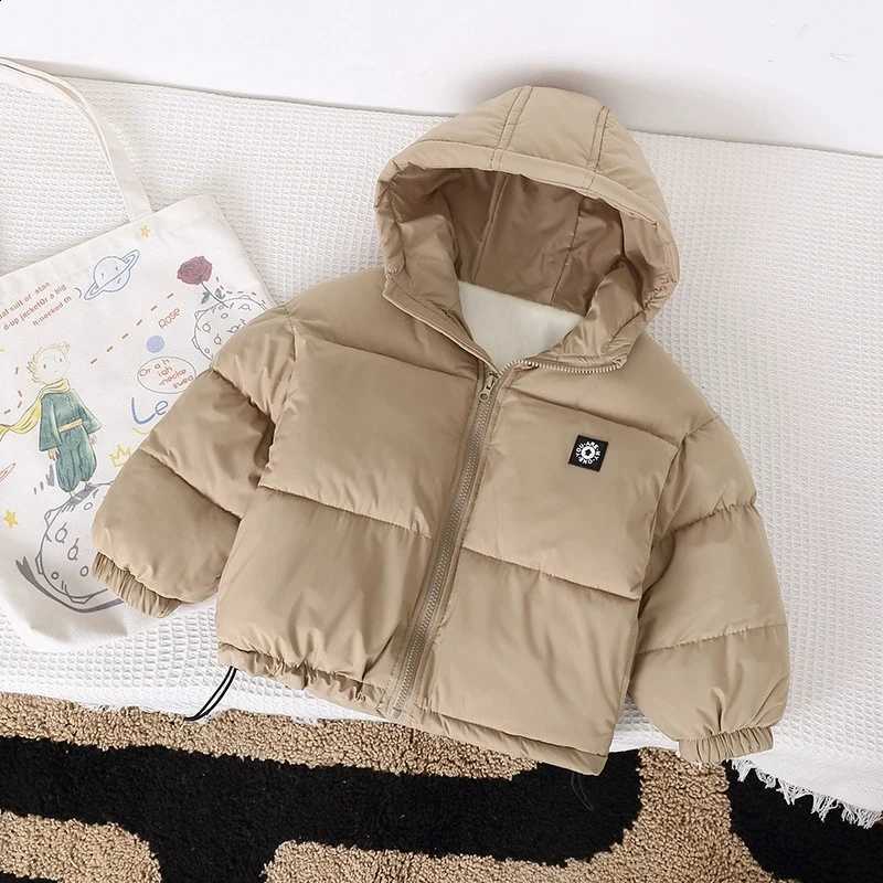 Kids Down Cotton Jacket Autumn Winter Fashion Letter Icon Windproof Warm Hooded Outerwear for Boys Girls 3-10 YearsT260916