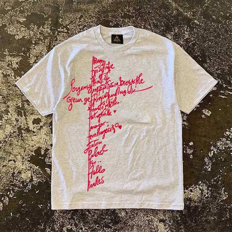 Pure Cotton Short Sleeve T-Shirt Men's Loose Fit 3A260g Retro American Style Couple's Top Breathable Summer round Neck X260916