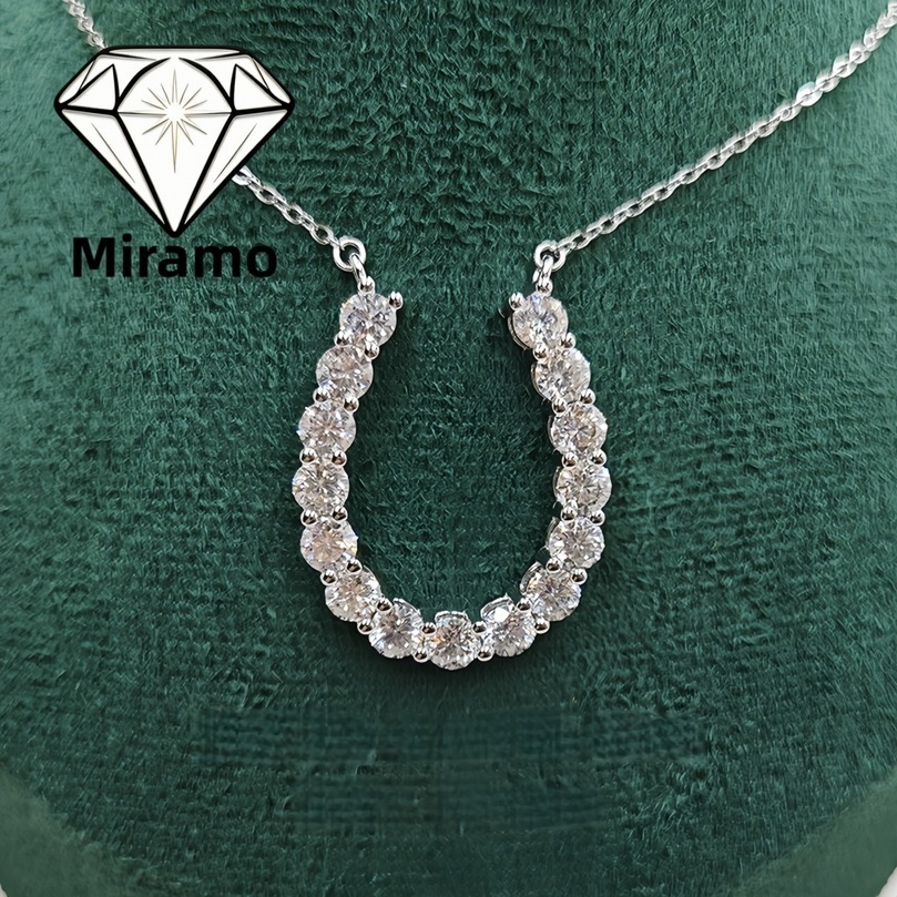 45CTTW Ushaped Pendant Necklace Horseshoe Diamond for Women S925 Sterling Silver with Certificates 260915