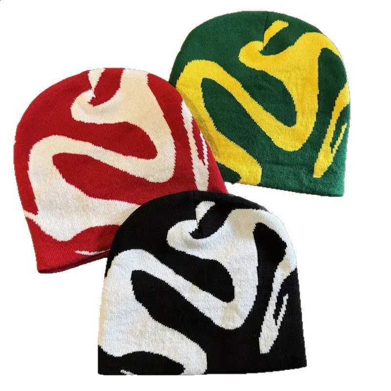 twisted road Popular pattern design autumn and winter trendy fashion knit hat for men and women party jacquard beanieT260916