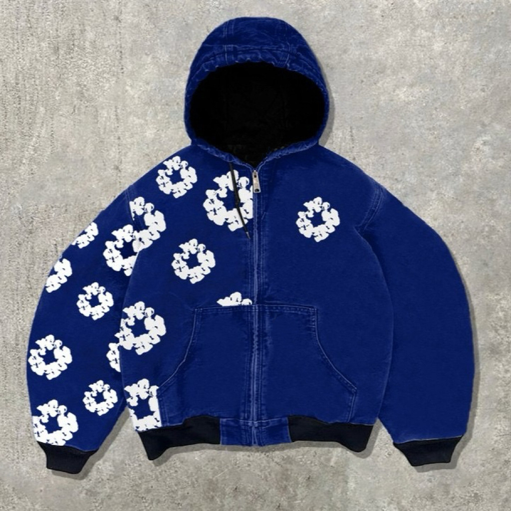Cross-Border European and American Foreign Trade Street Gothic INS Style Printed Zipper Hooded Couple Y2K Sweatshirt 2025 26