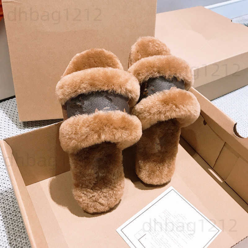 Women's fluffy slippers casual outdoor wear new autumn/winter style embroidered with letters one-size-fits-all suitable for couples T260917