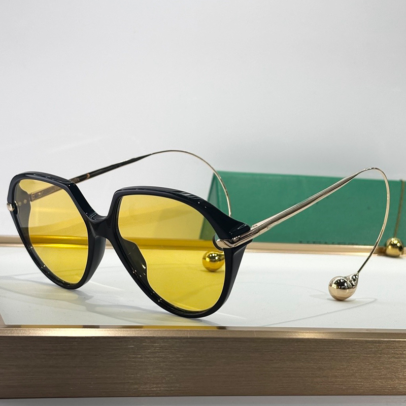 Designer Men Womens Fashion Luxury Glasses FashionVintage Irregular Sunglasses for Women Designers Creative Bent Hook Metal Water Drop Temple BV1436