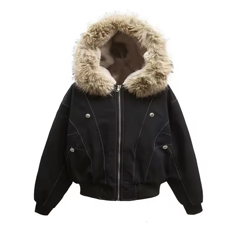men's short jacket features a stylish detachable fur collar and high-end solid color buttons for high street punk decoration 260916ww