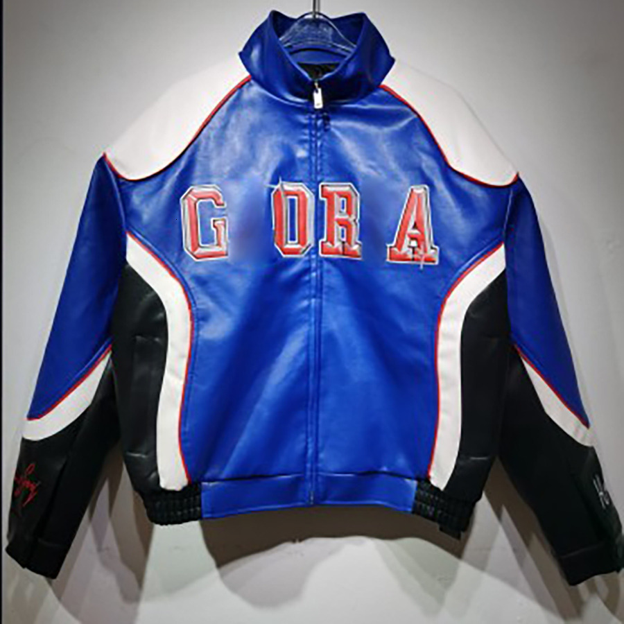 Designer Jacket F 1 Outerwear Trendy Racing Baseball Jacket with Embroidery PU Leather Sleeves Patchwork with Cotton Lining Unisex Motorcycle Jacket