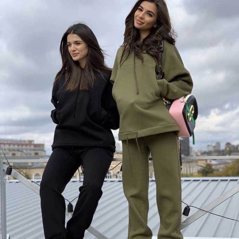 Sale Hot Europe and the United States Spring and Autumn New Fashion Big Pocket Solid Color Sweater Leisure Two-piece Set S260916P2B6
