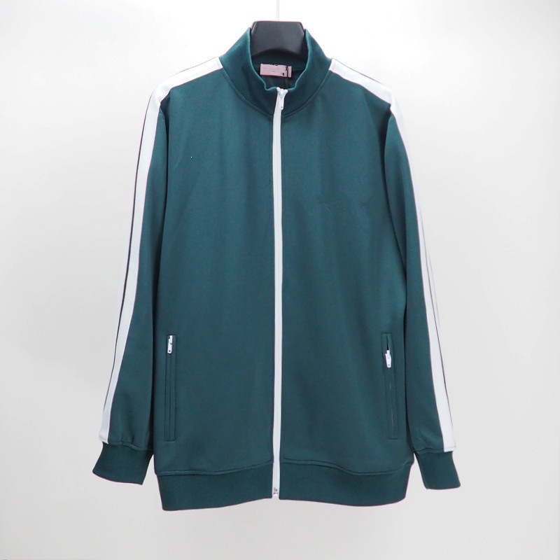 Unisex men's sportswear with side stripes, suitable for running and everyday wear, featuring a retro stand-up collar, zipper, and lettered jack